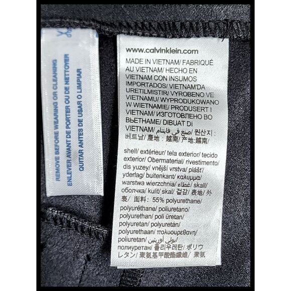 NWT Calvin Klein Vegan Faux Leather Pants Pull On Drawstring Waist Black Medium - Picture 9 of 12